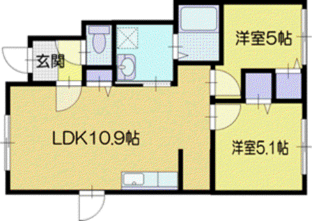 サンプラザ(2LDK/1階)の間取り写真