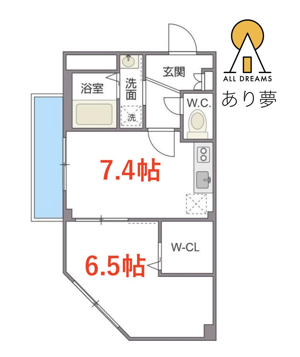 ファーストレジデンス東寺尾(1DK/1階)の間取り写真