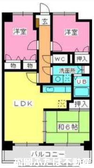 エスペランス大野城(3LDK/4階)の間取り写真