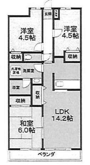 レグルスかじや(3LDK/4階)の間取り写真