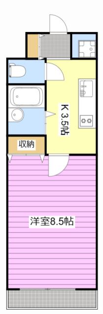 ヴィラコンテッサ川辺町(1K/5階)の間取り写真