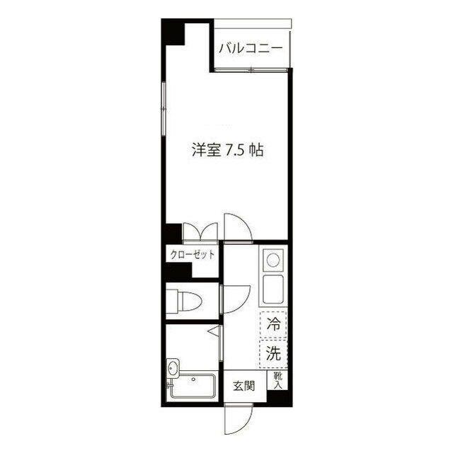 ブリヂネル堀留(1K/5階)の間取り写真