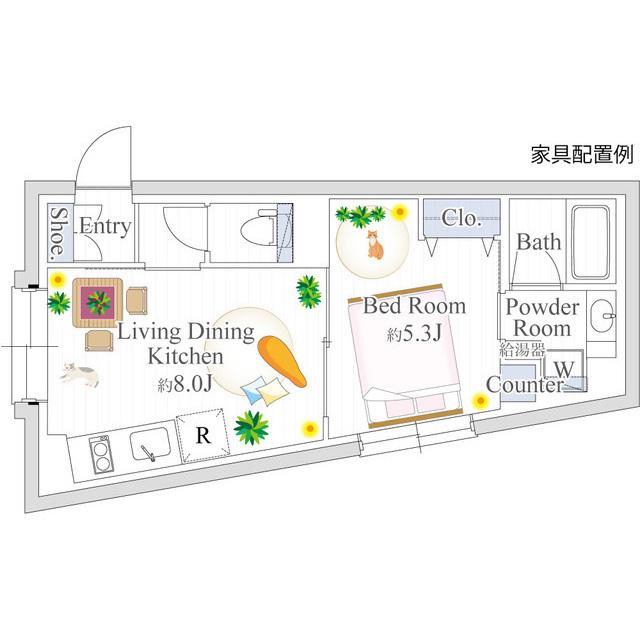 EDIT阿佐ケ谷(1LDK/4階)の間取り写真