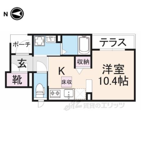 ロイヤルハイツしきⅡ番館(1K/1階)の間取り写真