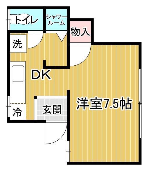 エイトアパート(1DK/1階)の間取り写真