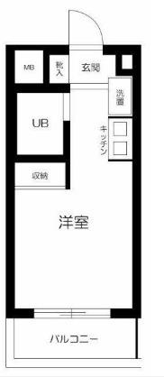 スカイコート都立大学第2(ワンルーム/3階)の間取り写真
