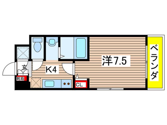 エルマーナI(1K/5階)の間取り写真
