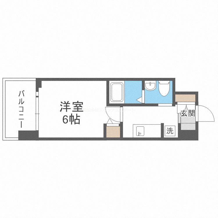 ラクラス阿倍野元町(1K/2階)の間取り写真
