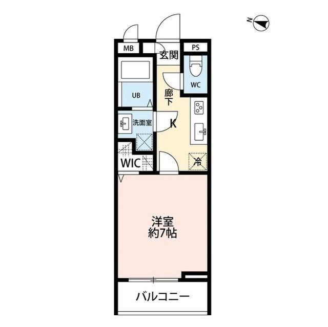 リコルテ北大宮(1K/2階)の間取り写真