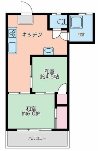 シルバーマンション(2K/3階)の間取り写真