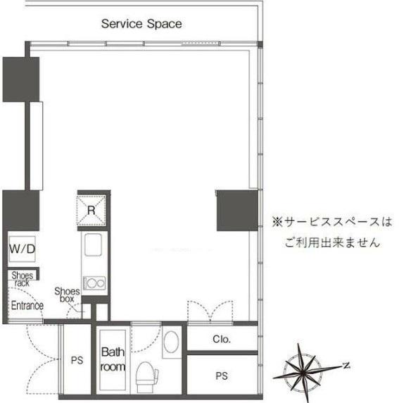フロンティアレジデンスザタワー品川(ワンルーム/9階)の間取り写真