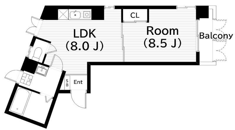 マンションクララ(1LDK/4階)の間取り写真