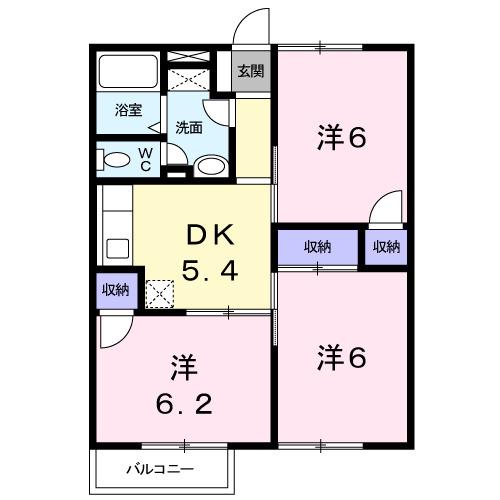 サニーヒル.ゴン(3DK/2階)の間取り写真
