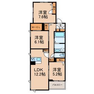 グランディ ヴィラ セントラル パーク 1(3LDK/3階)の間取り写真
