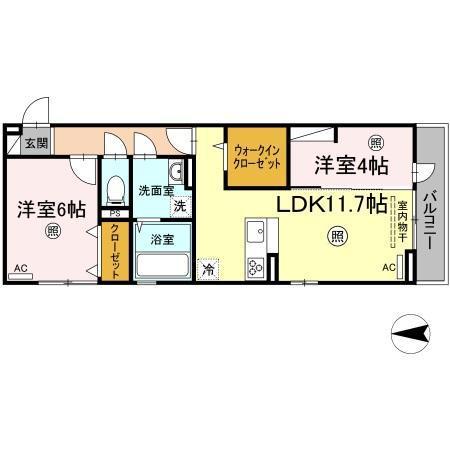 エミネンス(2LDK/2階)の間取り写真