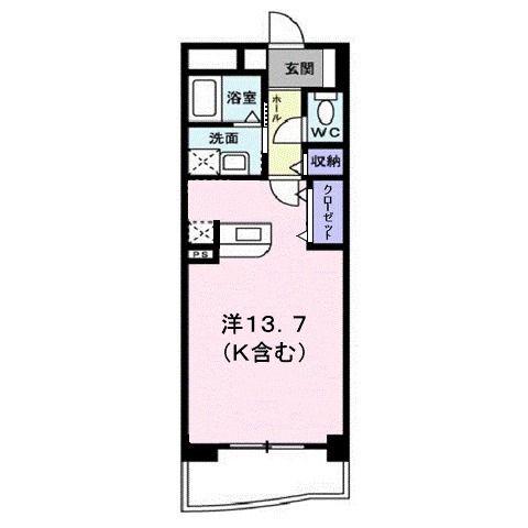 アルカディア南蔵王(ワンルーム/2階)の間取り写真
