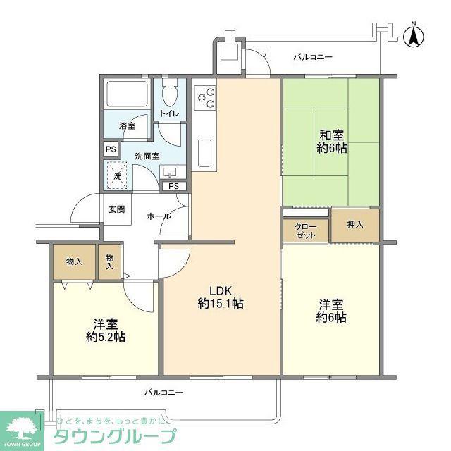 西原グリーンハイツ 11号棟(3LDK/8階)の間取り写真