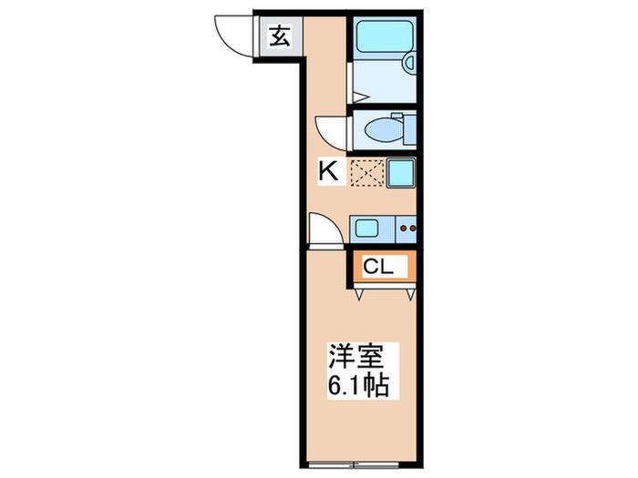 マロンハイツ(1K/2階)の間取り写真
