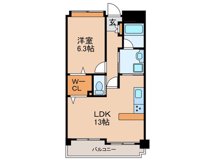 サンクリエ(1LDK/1階)の間取り写真