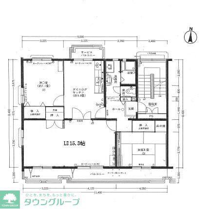 春日部グリーンコープB(2LDK/3階)の間取り写真