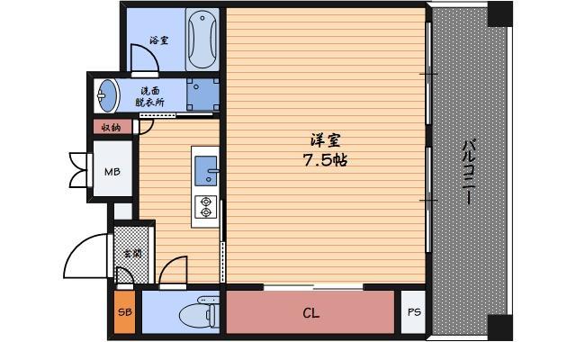 レジュールアッシュ梅田ウエスト(1K/9階)の間取り写真