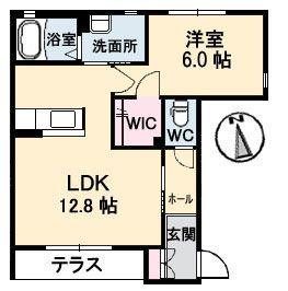 ヴィラージュ参番館(1LDK/1階)の間取り写真