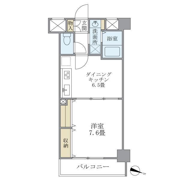 スターハイム(1DK/2階)の間取り写真