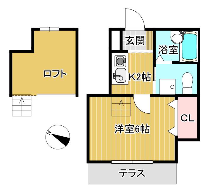 メゾンツチヤ(1K/1階)の間取り写真