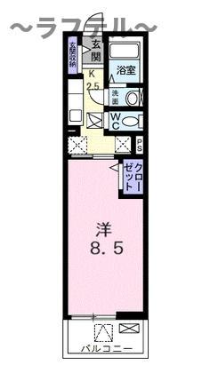 エンドレスハイム(1K/3階)の間取り写真