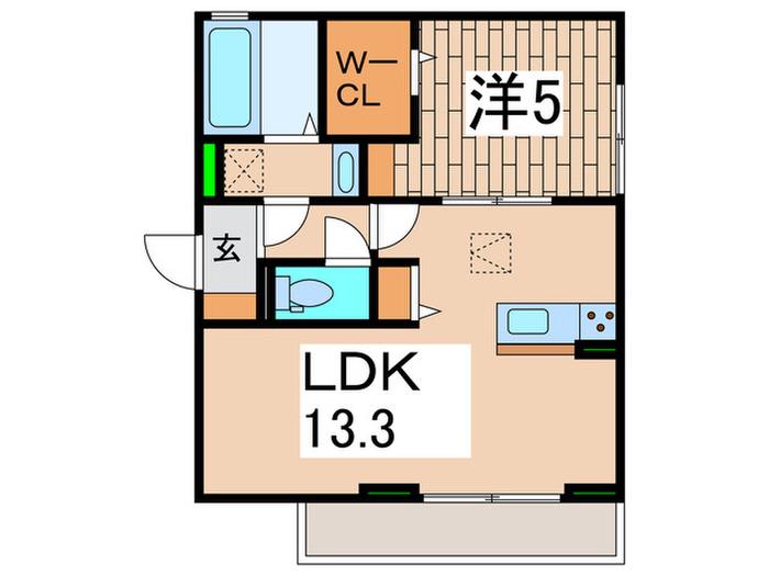 グラッサム大和(1LDK/1階)の間取り写真