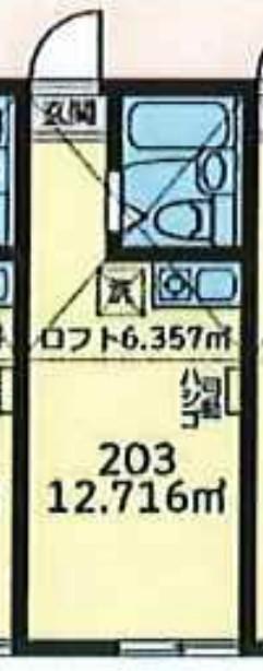 ユナイト白幡チョコミントパフェ(ワンルーム/2階)の間取り写真