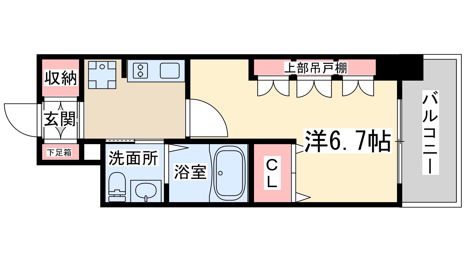 エステムコート梅田・天神橋Ⅲアヴァンテ(1K/9階)の間取り写真