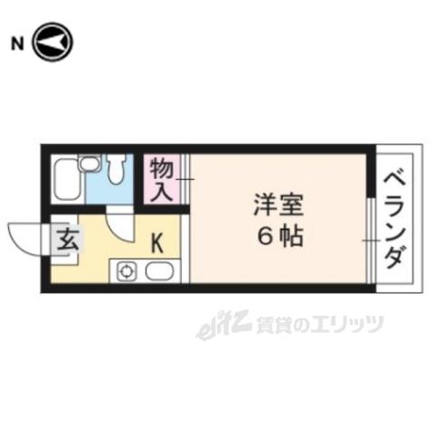 ロイヤル伏見(1K/2階)の間取り写真