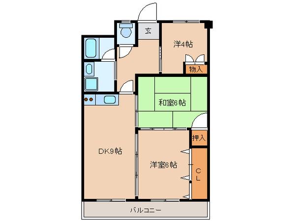 ビラアルファイン(3LDK/1階)の間取り写真