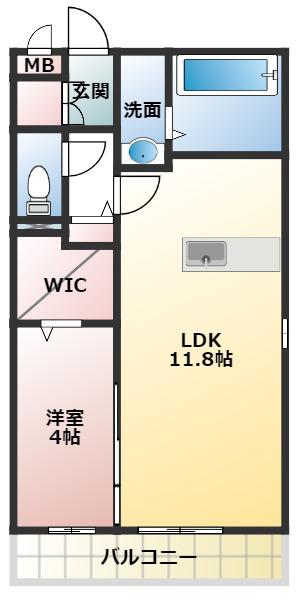 ソレイユ(1LDK/3階)の間取り写真