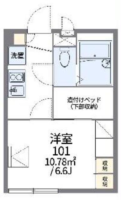 レオパレス渡田山王町(1K/2階)の間取り写真