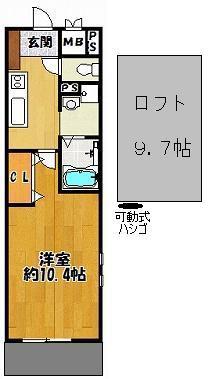 スマイルII番館(1K/2階)の間取り写真