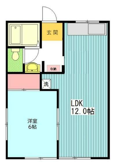 ハイツ吉田(1LDK/1階)の間取り写真
