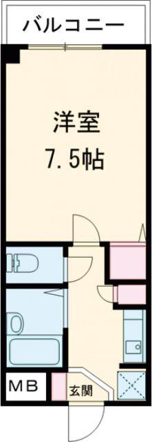 ロジュマン泉佐野(1K/5階)の間取り写真