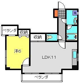 エクセルシティMM(1LDK/2階)の間取り写真