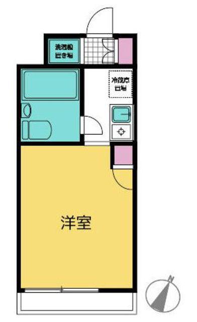 スカイコート鶴見第4(1K/2階)の間取り写真