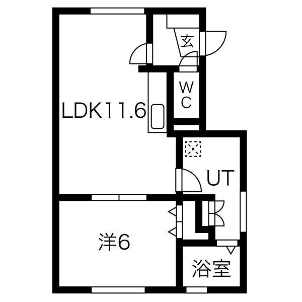 INABAAP.II(1LDK/1階)の間取り写真