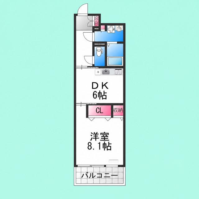 VAなかもず(1DK/5階)の間取り写真