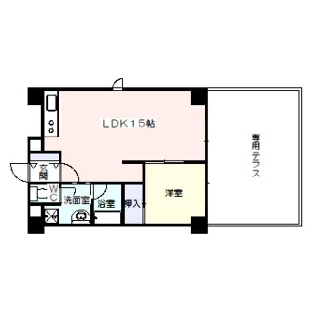 サニーハイツ長居(1LDK/1階)の間取り写真