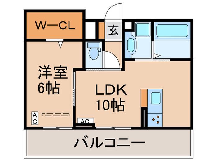 BRANSIA膳所(1LDK/2階)の間取り写真