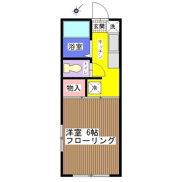 葉月荘(1K/2階)の間取り写真