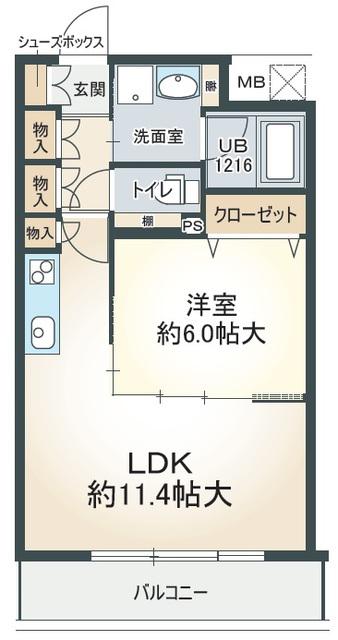 コーラルリーフ住吉(1LDK/1階)の間取り写真
