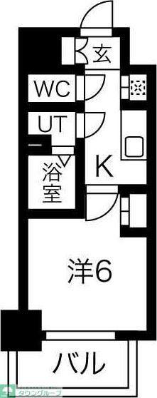 エステート金山(1K/9階)の間取り写真