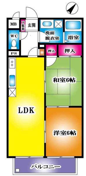 メゾンセピア(2LDK/2階)の間取り写真