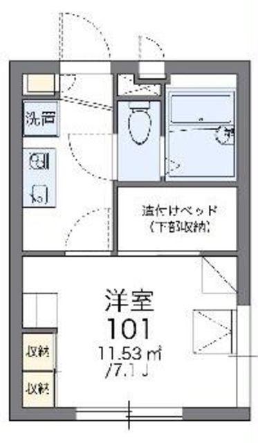 レオパレスサニーテラス北千束(1K/3階)の間取り写真